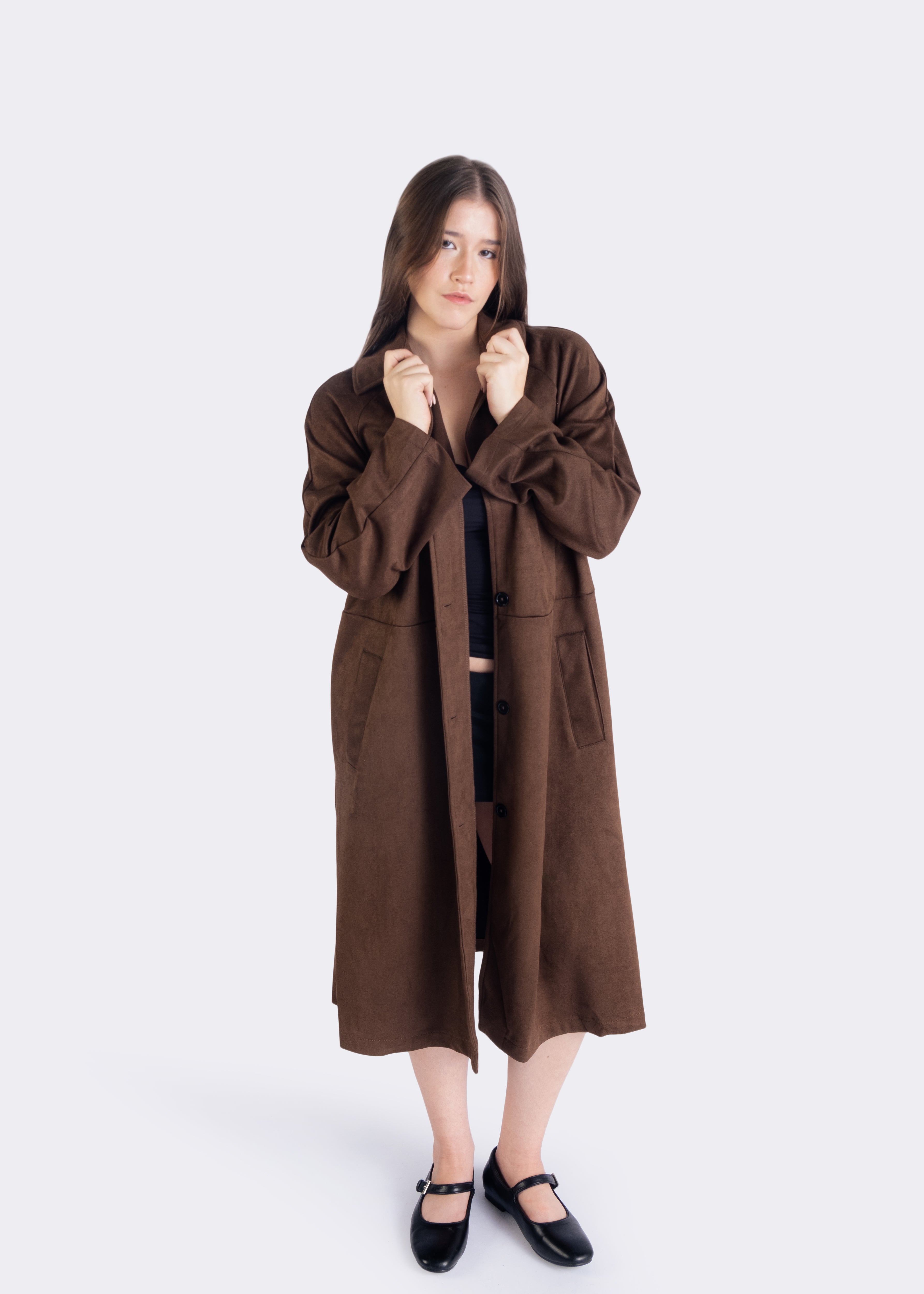 Aubrey Patch Pockets Duster Coat