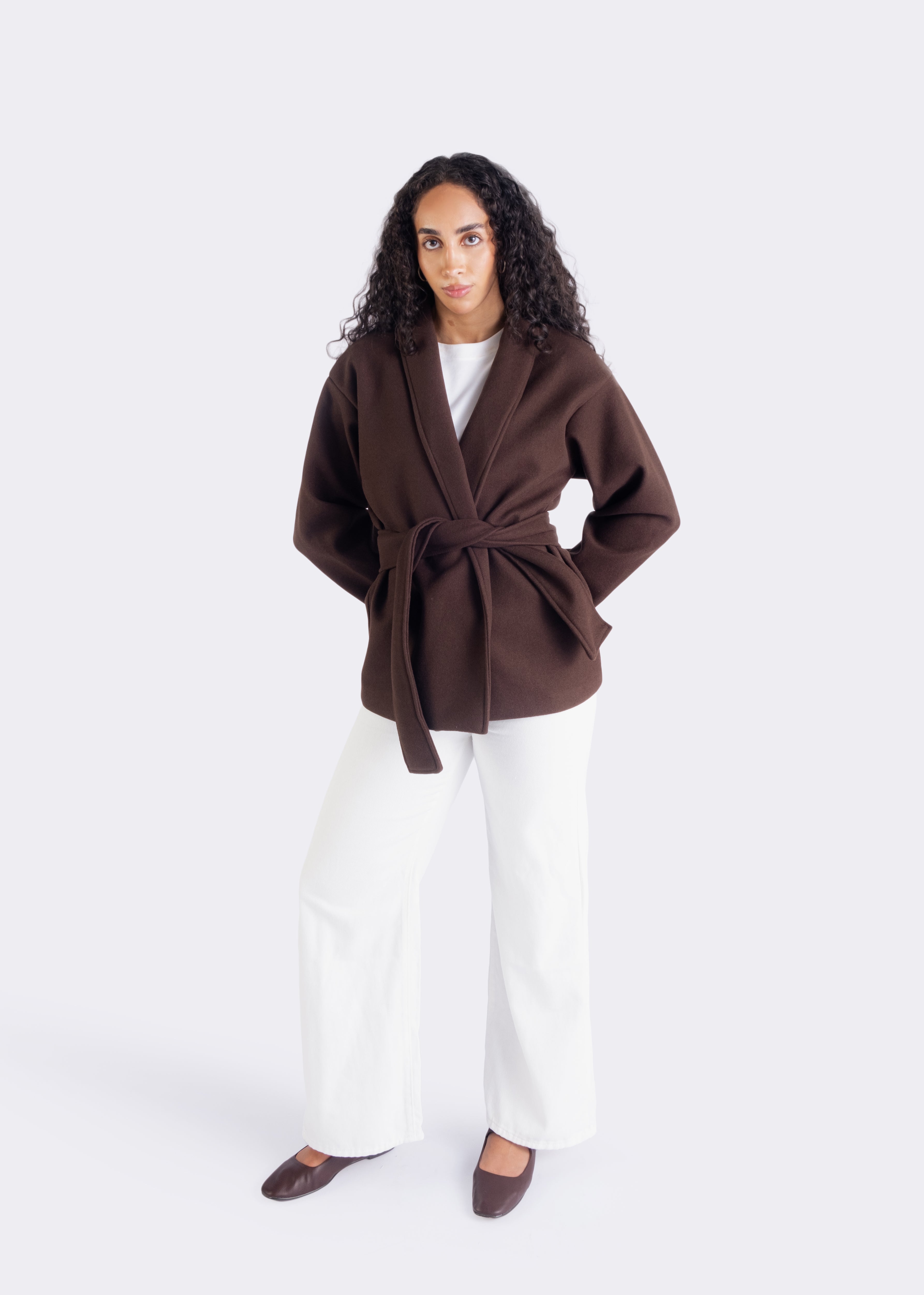 Rowena Wrap-Belt Wrap Coat