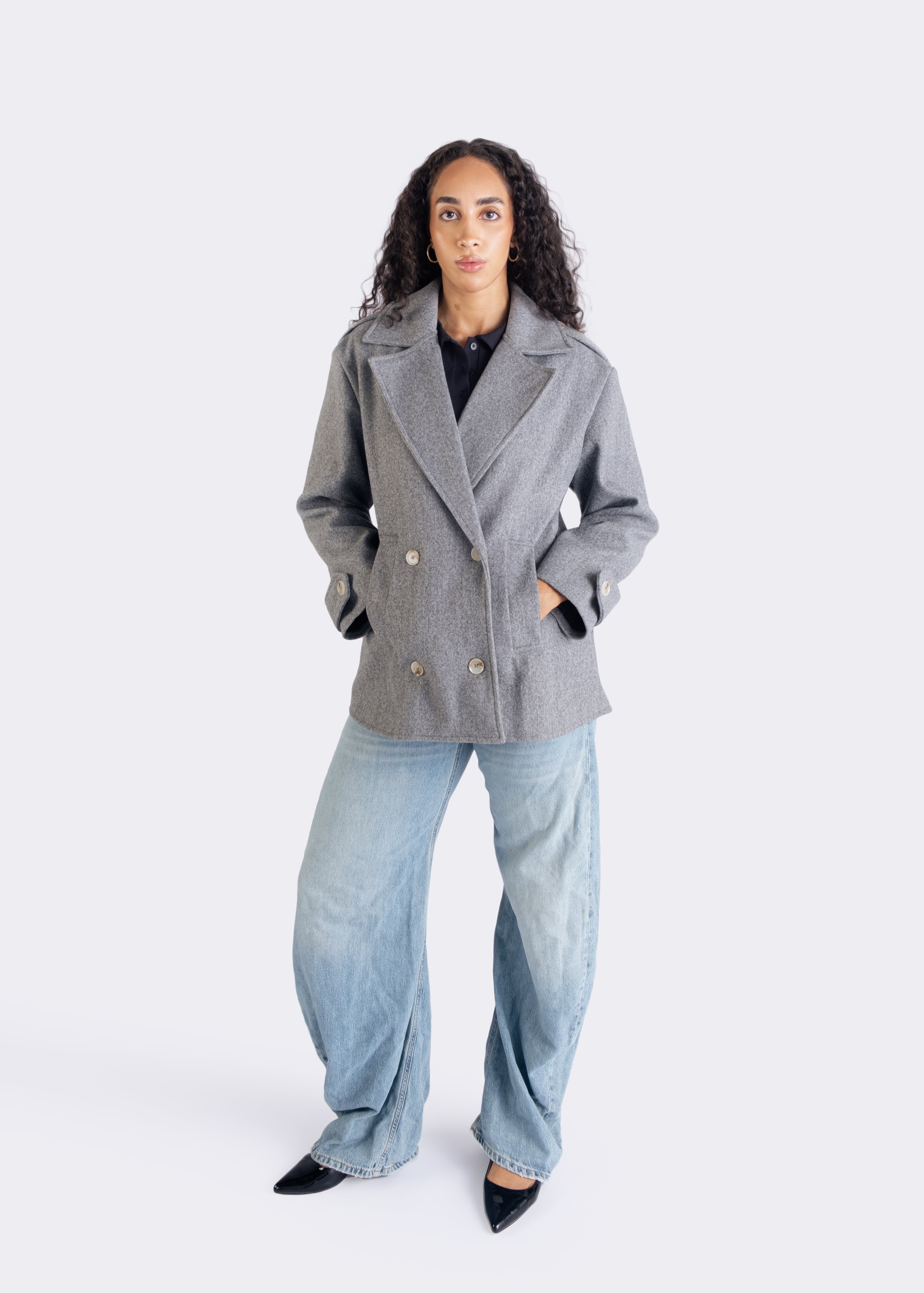 Emilia Double-Breasted Peacoat