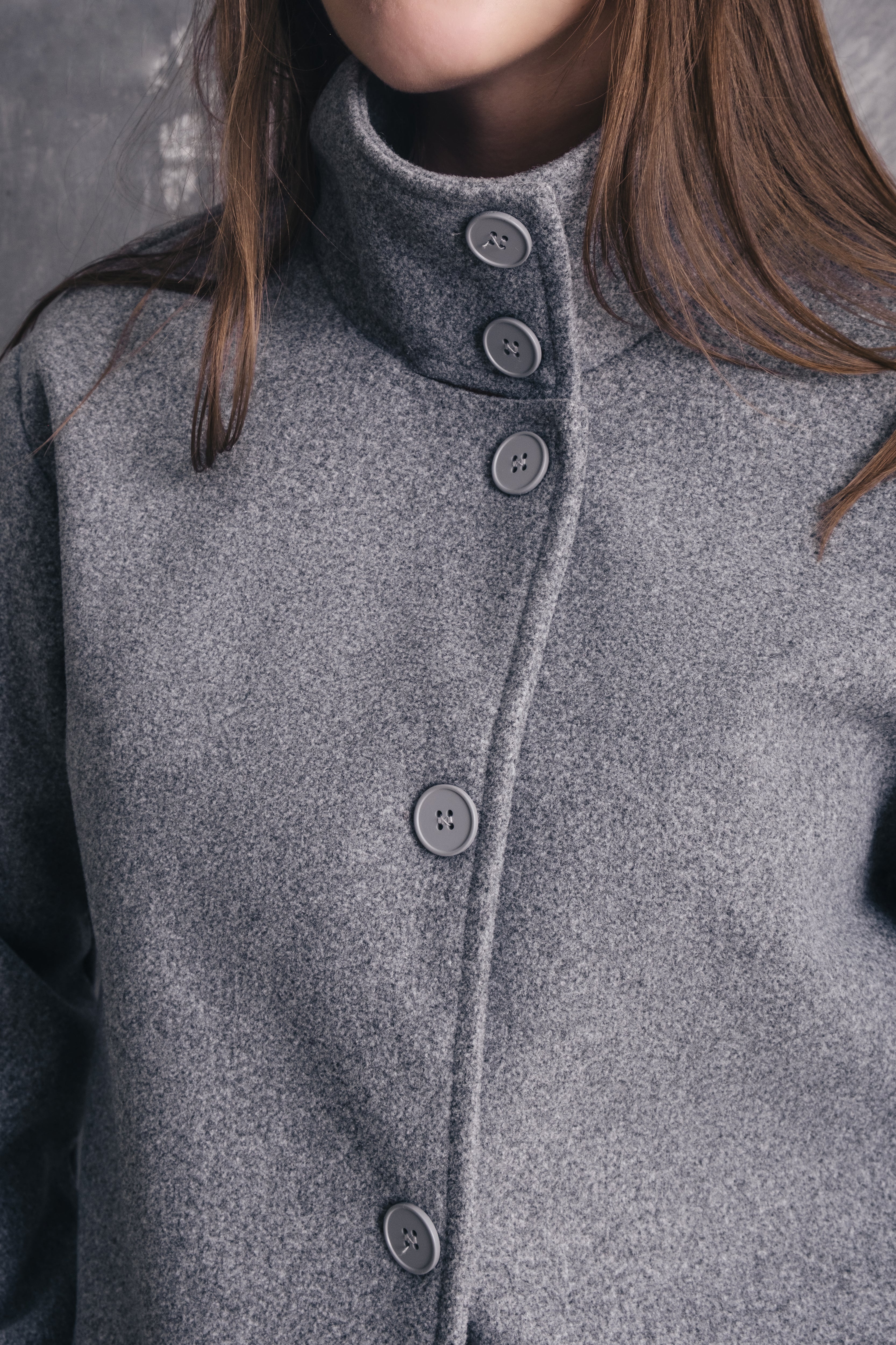 Minerva High-Neck Cropped Pea Coat