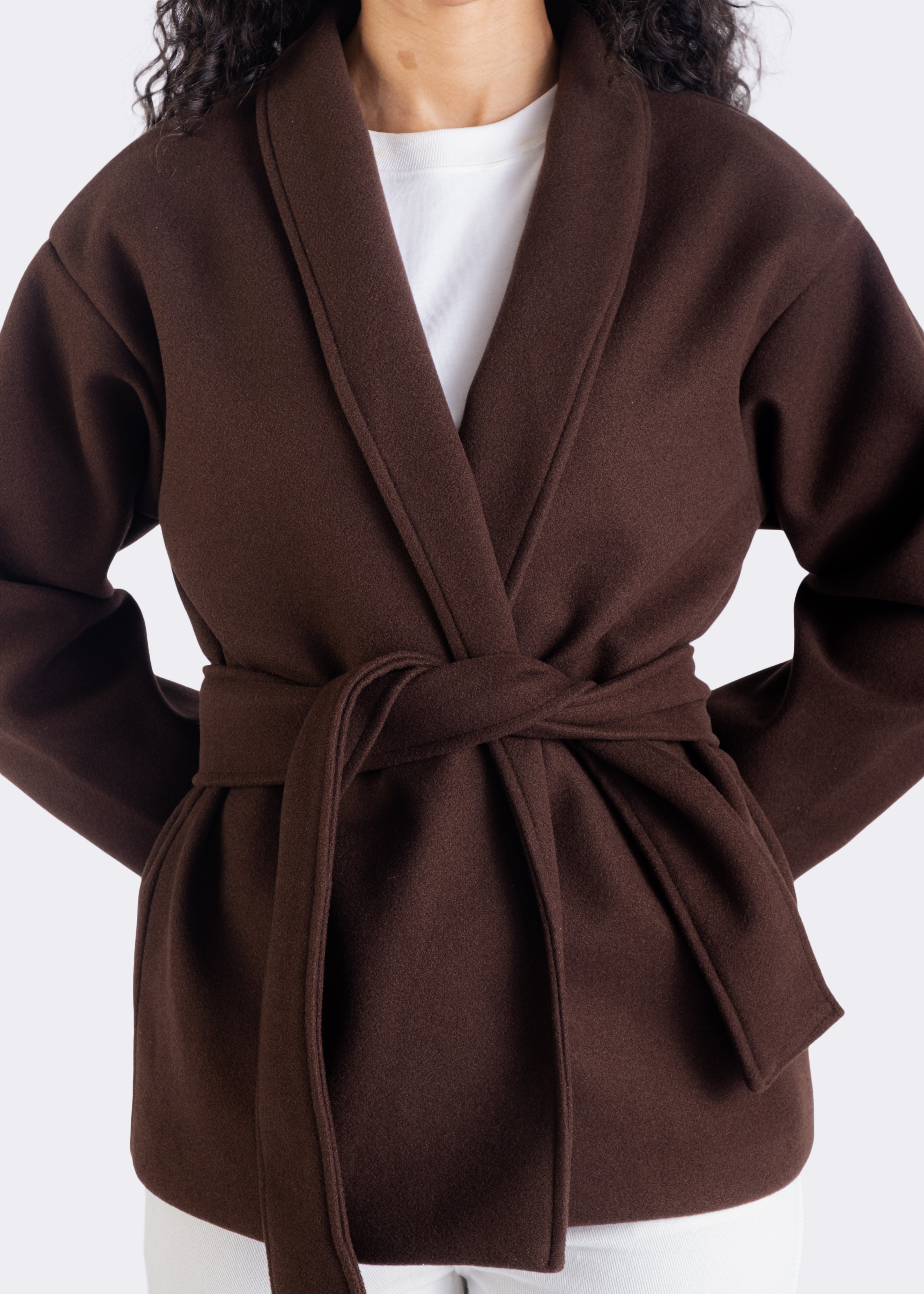 Rowena Wrap-Belt Wrap Coat