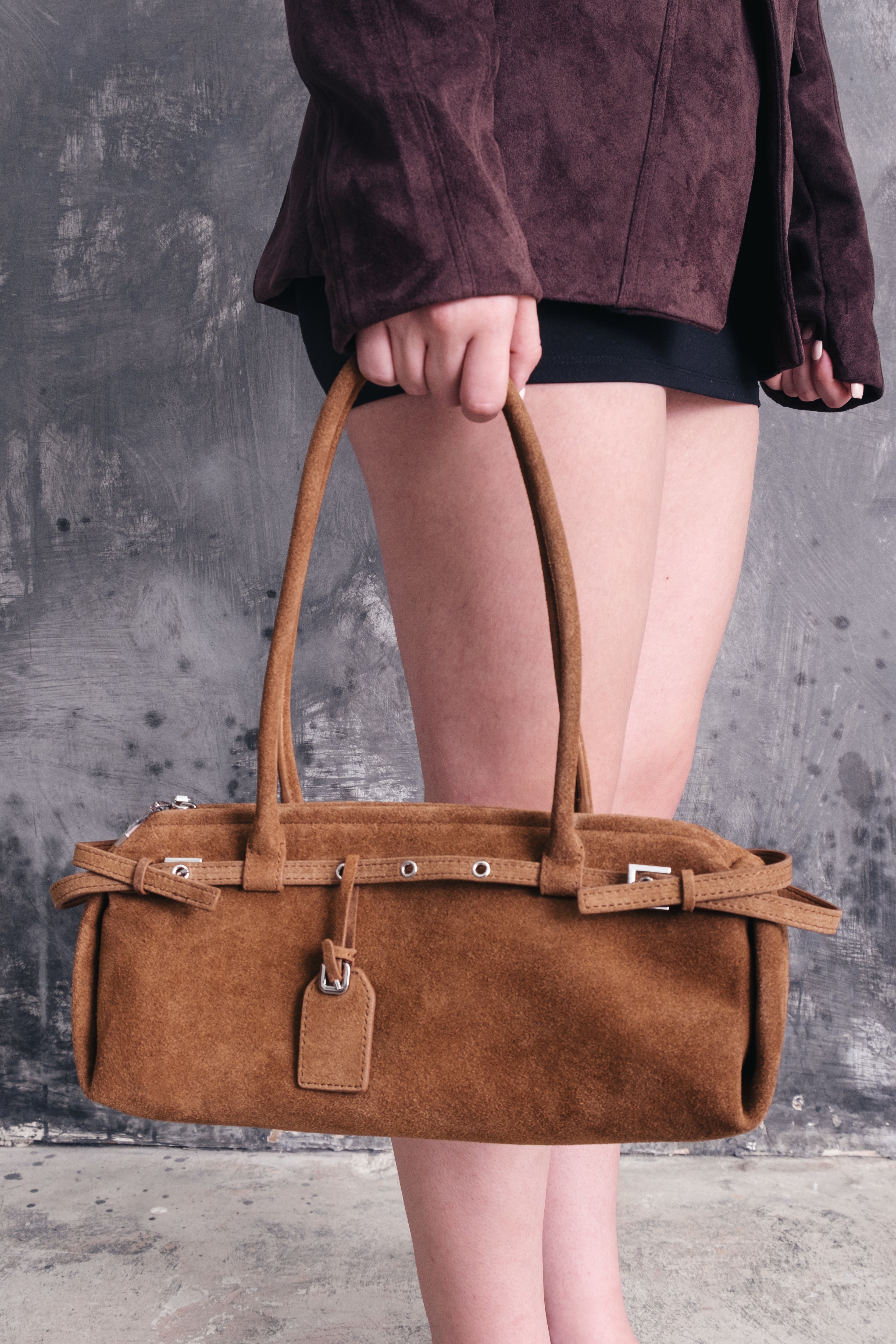 Celeste Suede Barrel Bag