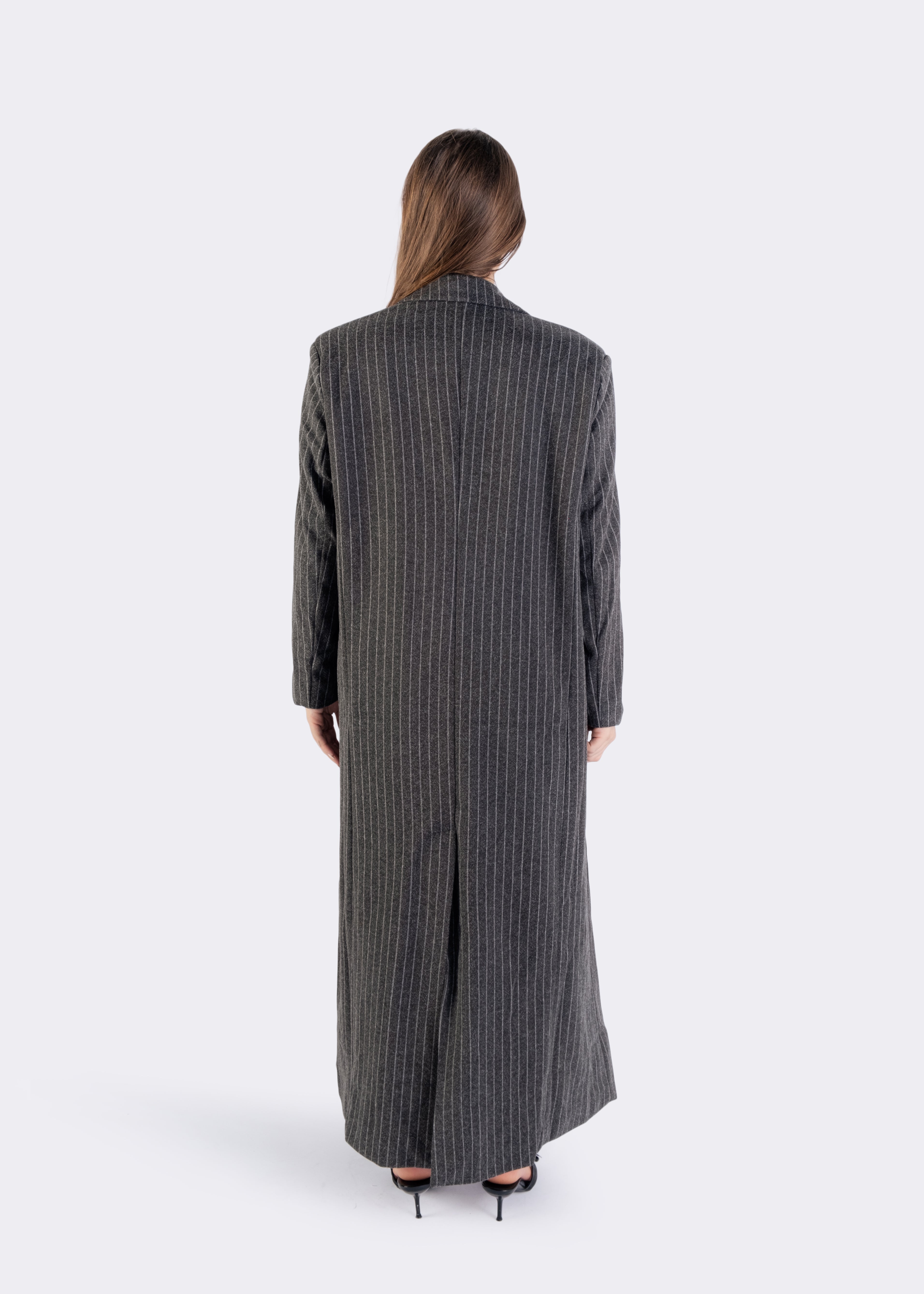 Marlene Pinstriped Overcoat