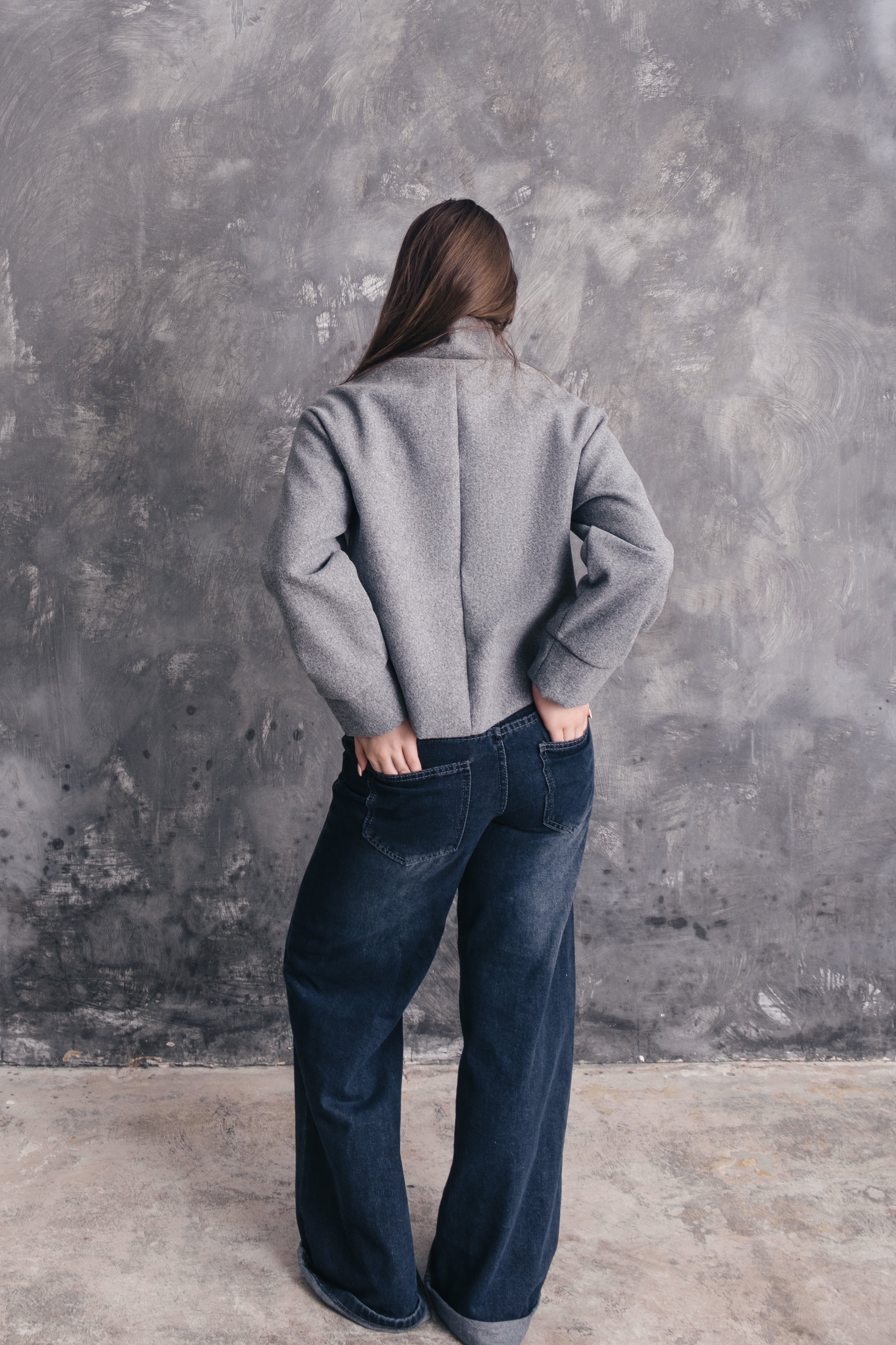 Minerva High-Neck Cropped Pea Coat