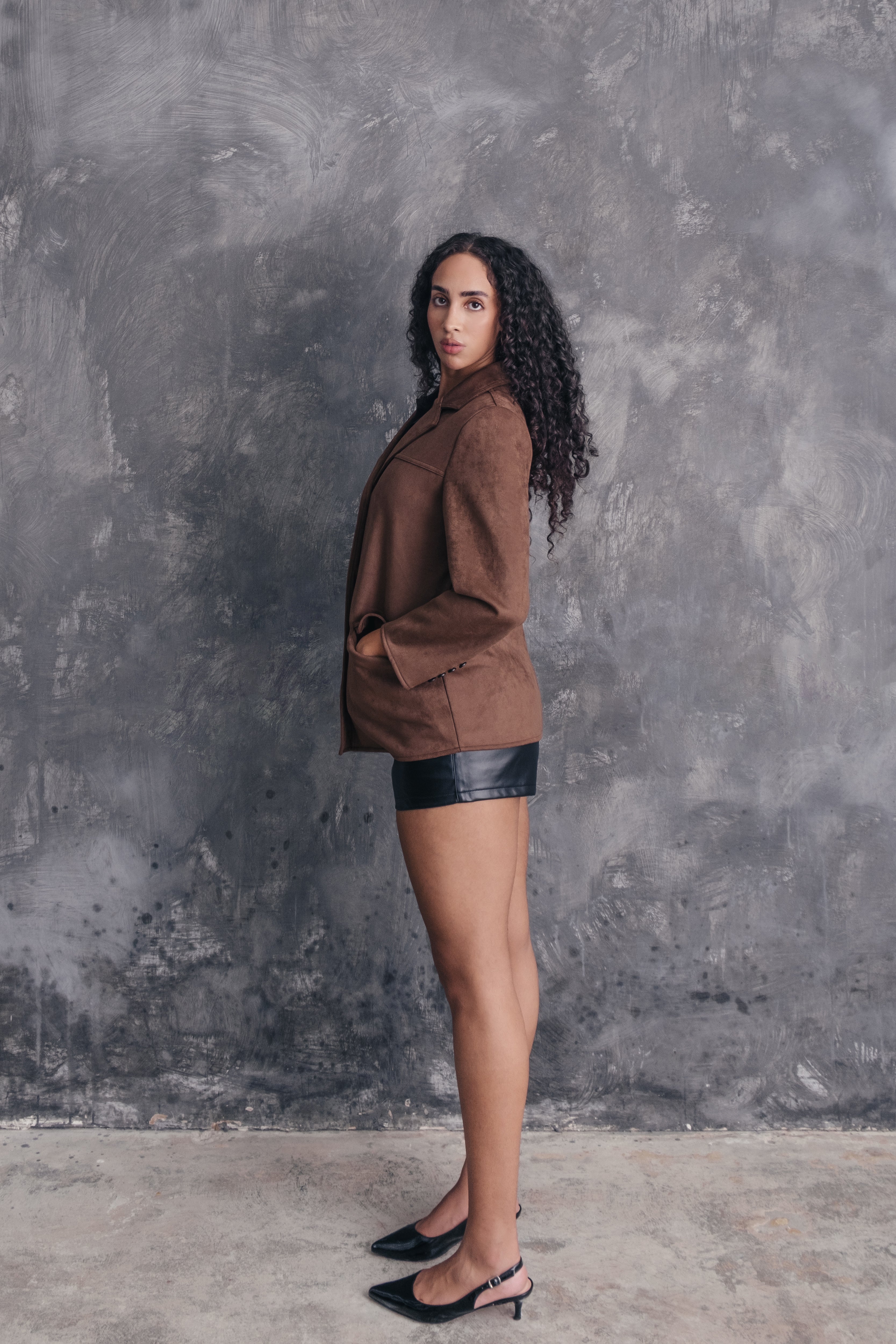 Verena Suede-Look Blazer Jacket