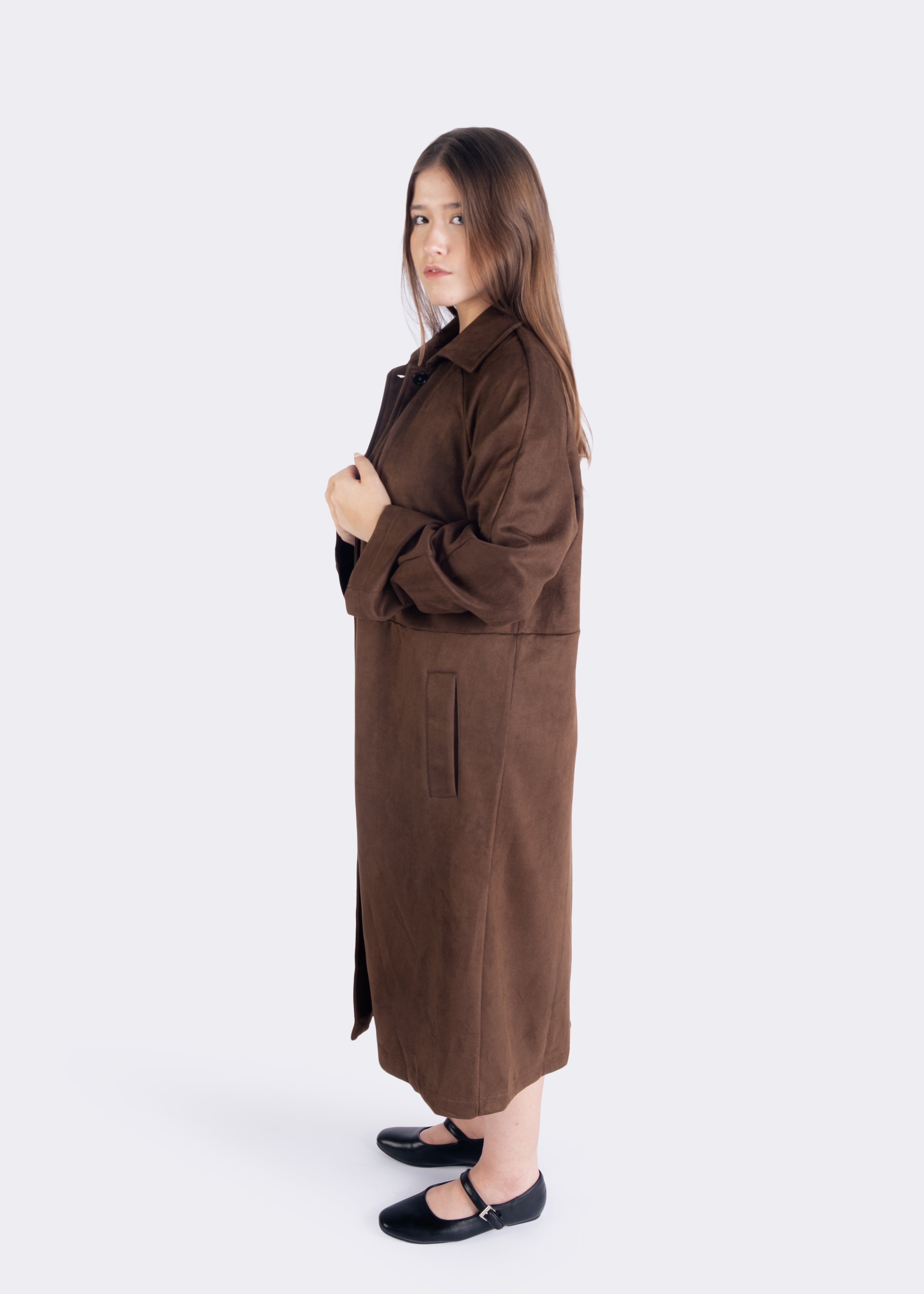 Aubrey Patch Pockets Duster Coat