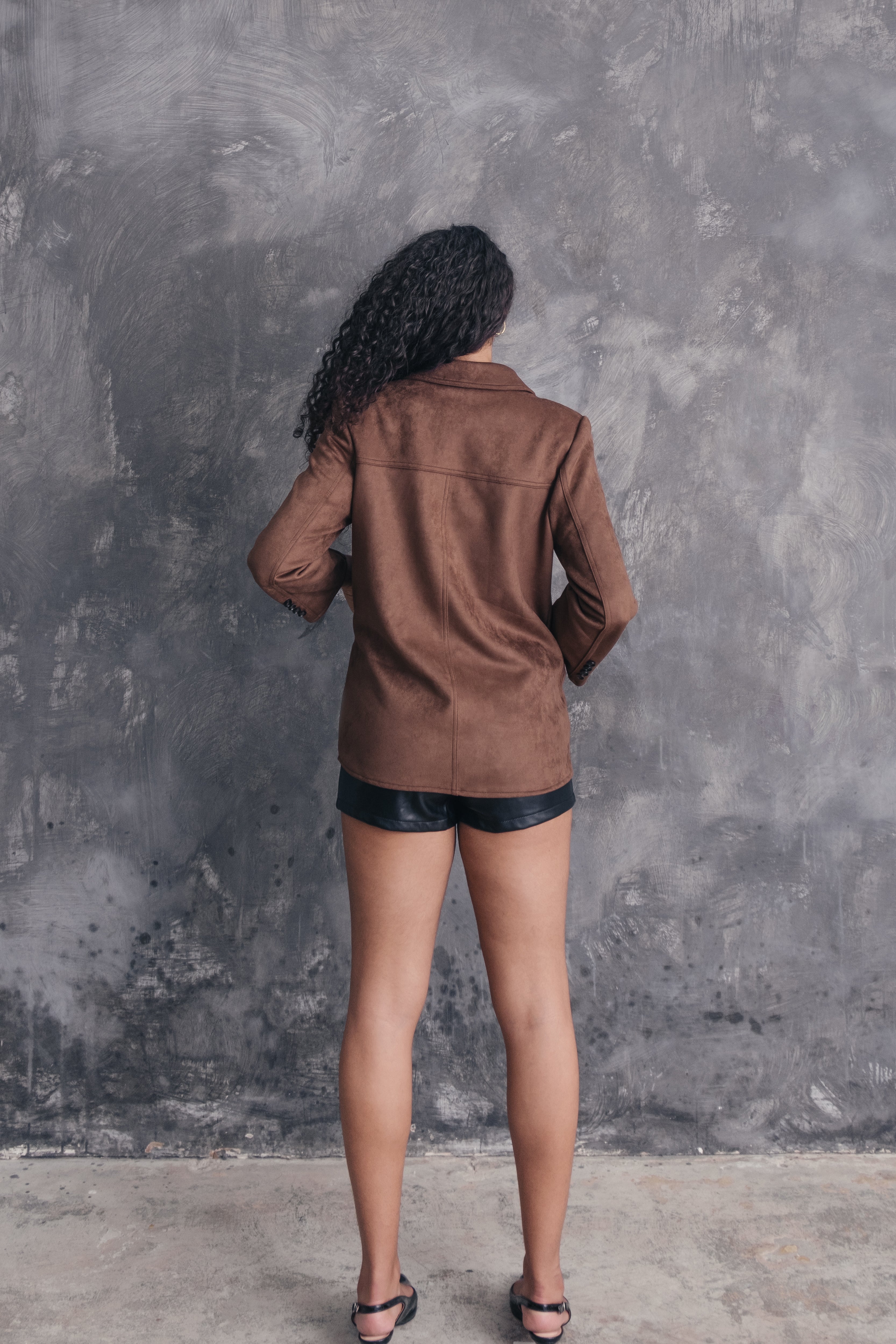 Verena Suede-Look Blazer Jacket