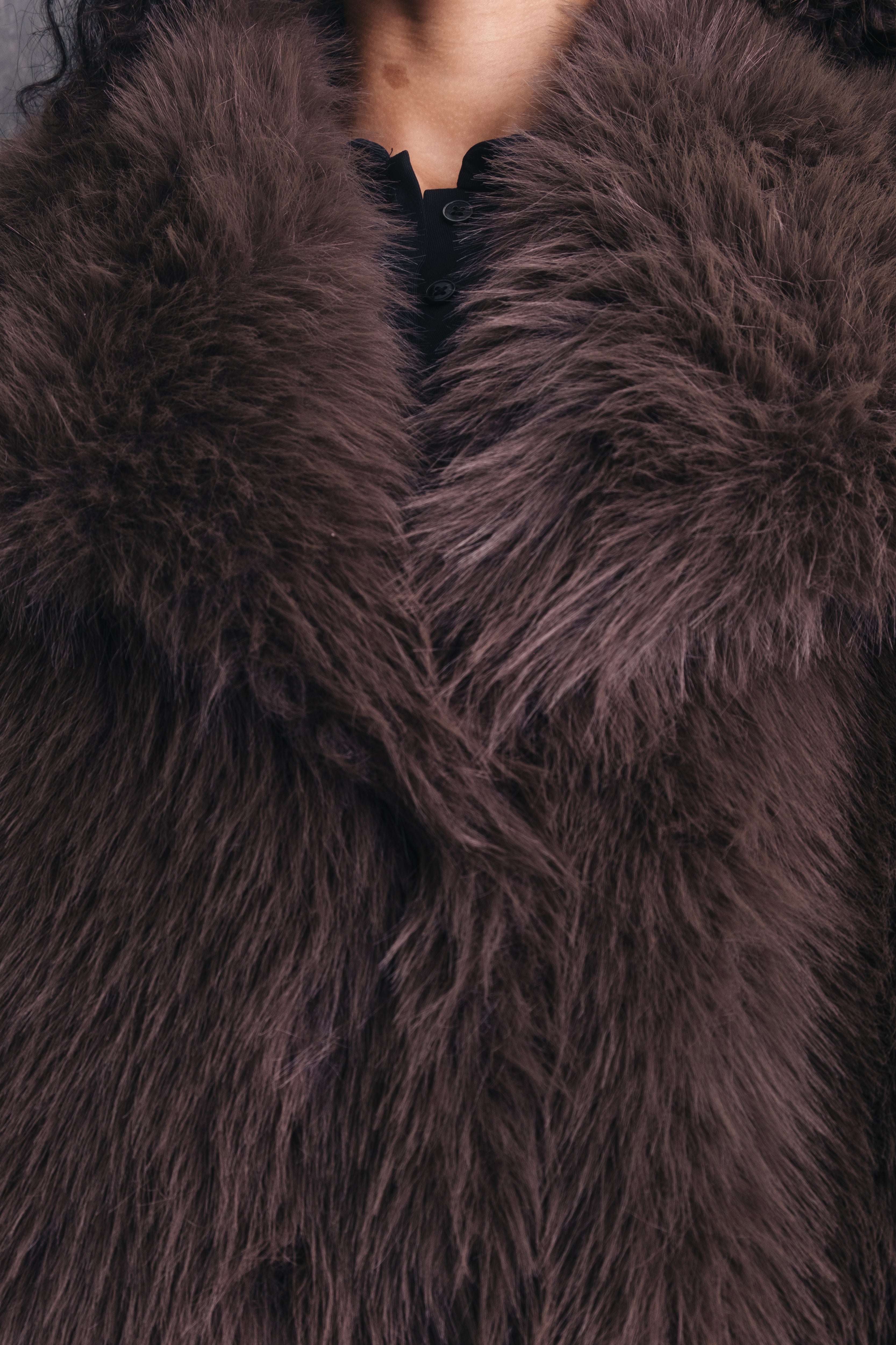 Calista Shaggy Texture Fur Coat