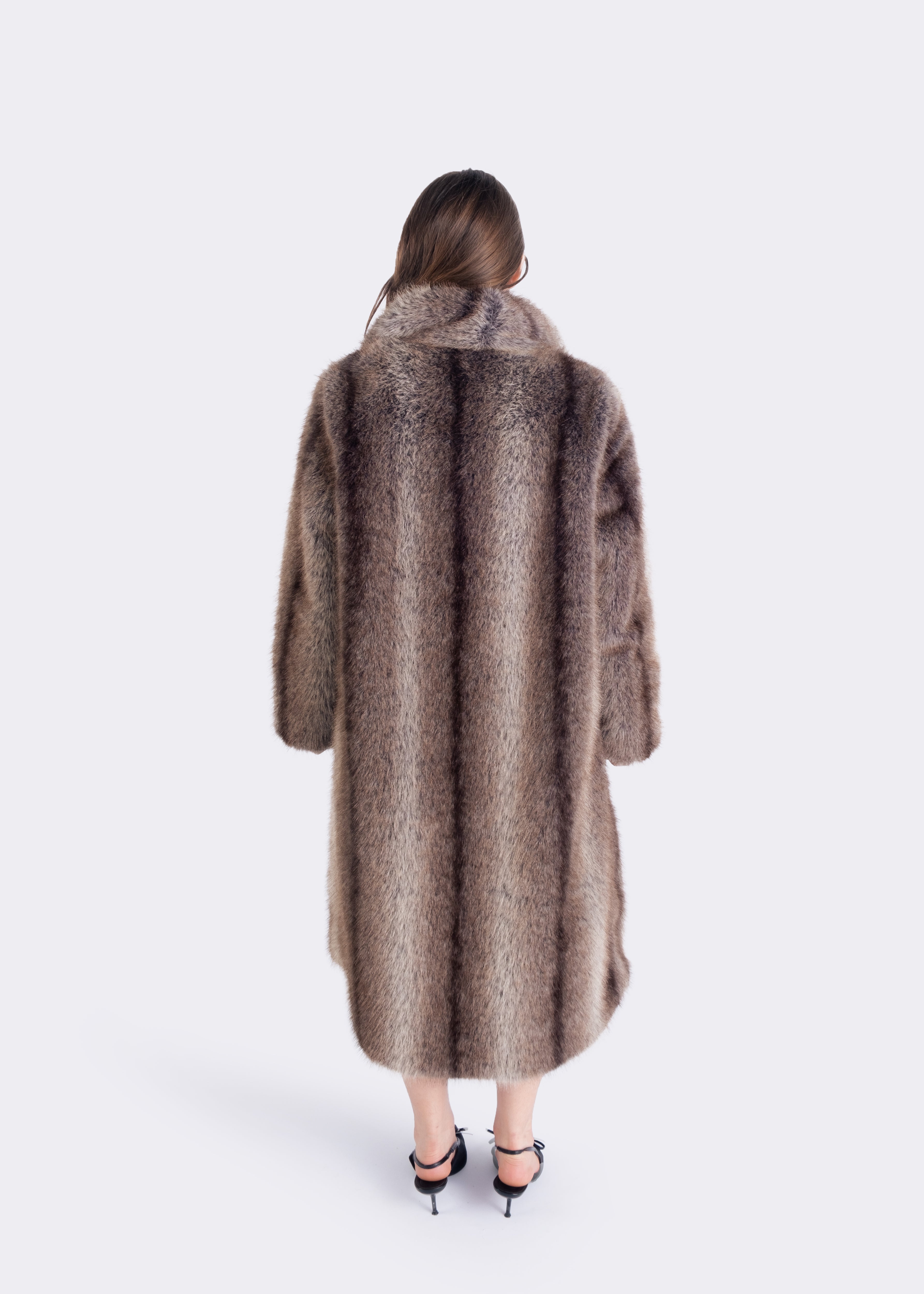 Selene Oversized Collar Faux Fur Coat